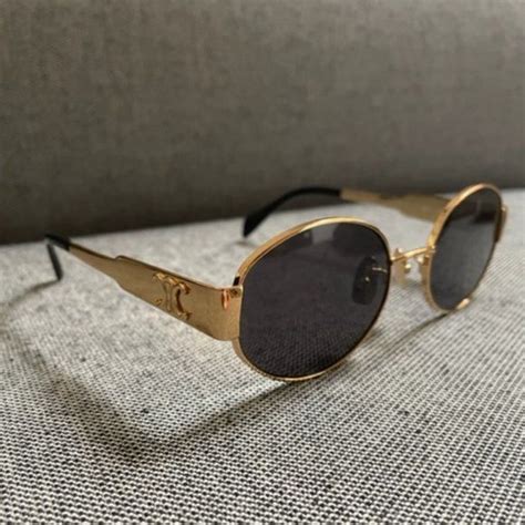 oval gold sunglasses celine|Celine sunglasses women's.